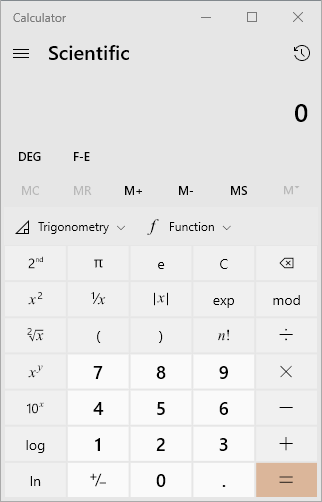 Windows 10 Calculator - Scientific