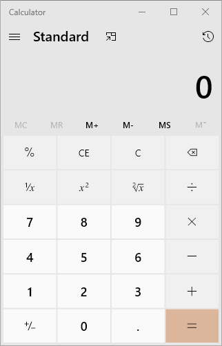 Windows 10 Calculator - Standard