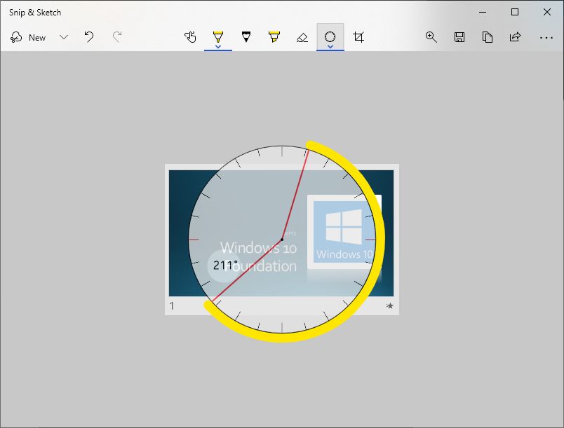 Snip & Sketch protractor