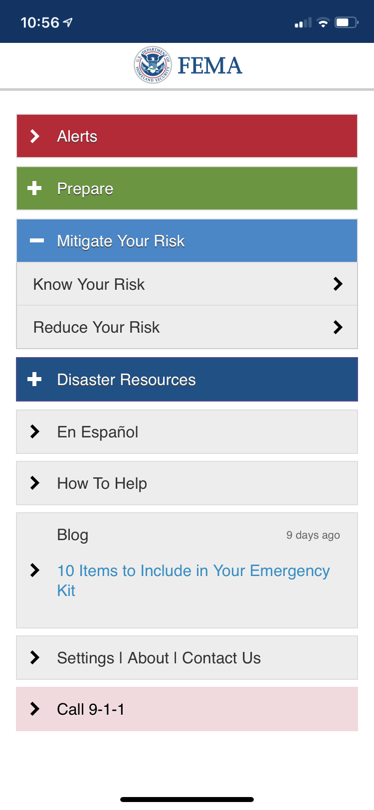 FEMA app MITIGATE YOUR RISK