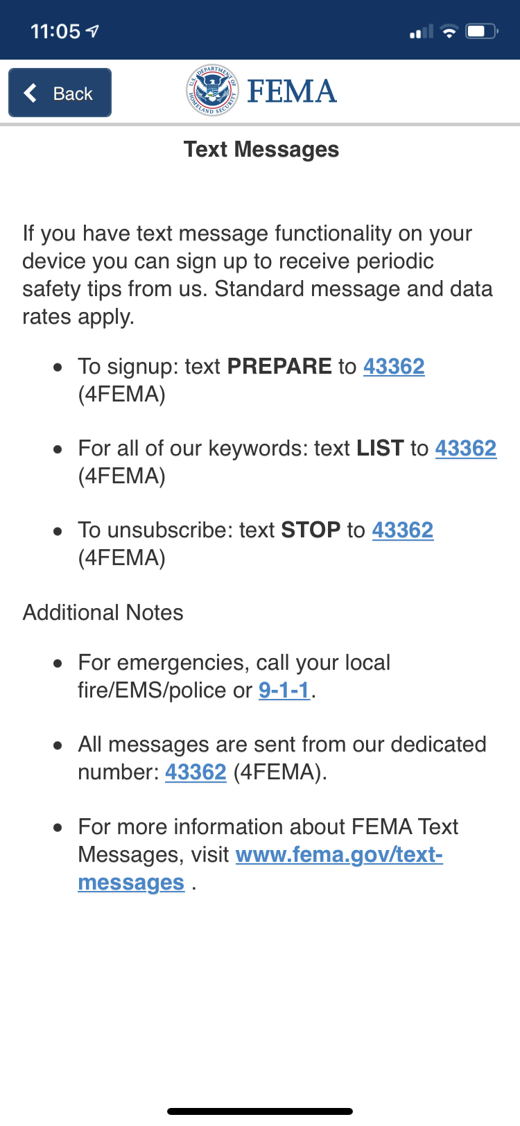 FEMA app tips